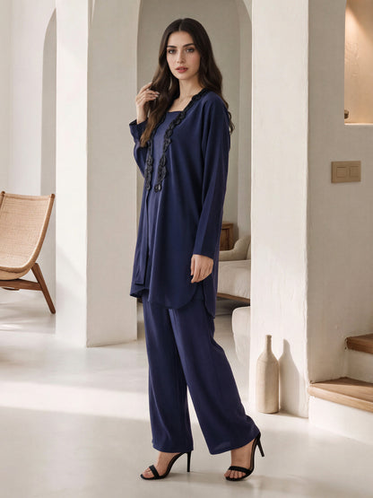 2 Piece Grip Texture Suit- Embroidered (Pret)