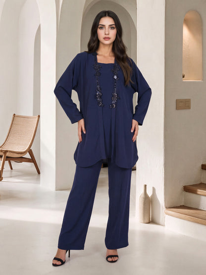 2 Piece Grip Texture Suit- Embroidered (Pret)