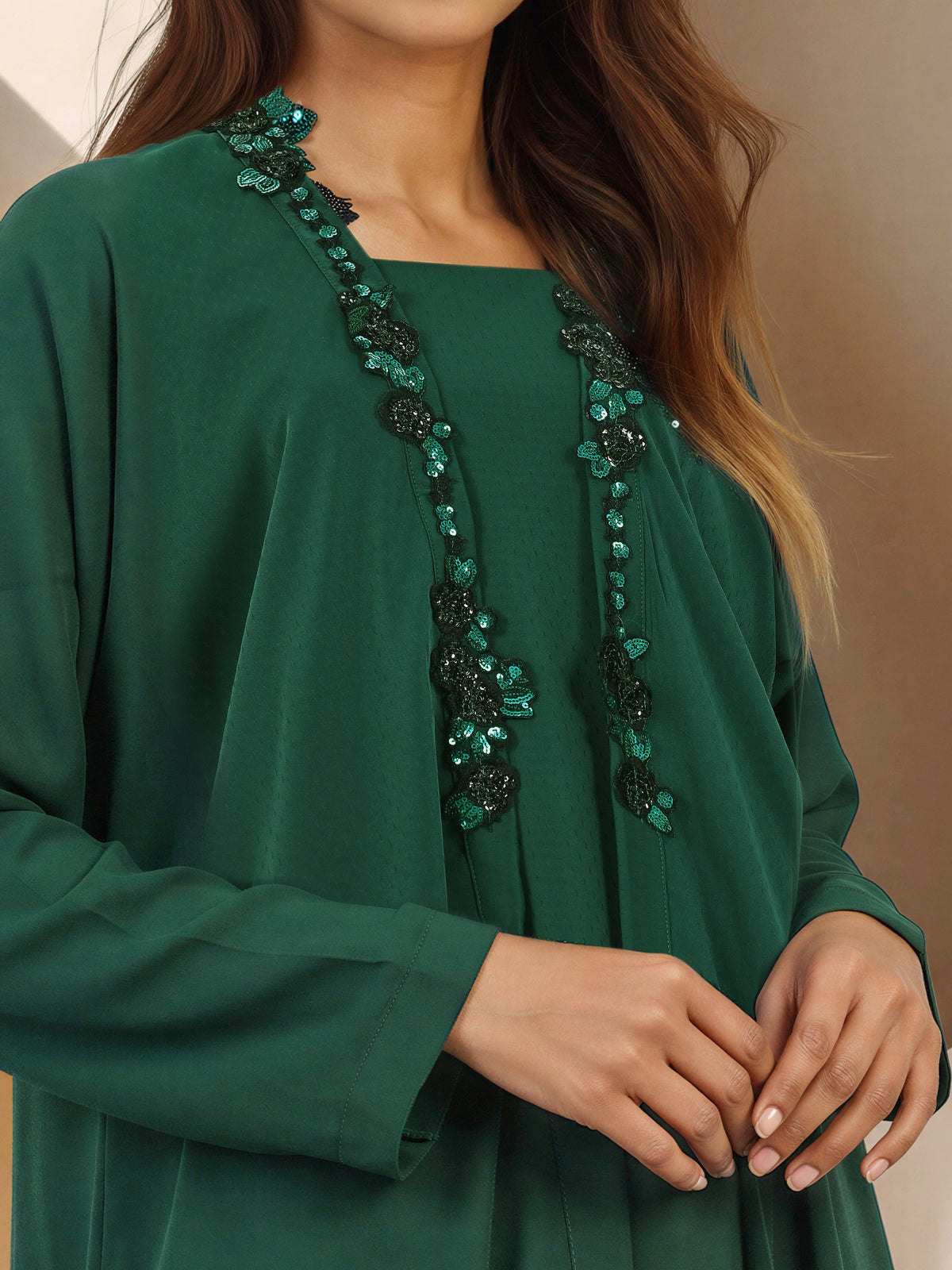 2 Piece Grip Texture Suit- Embellished (Pret)