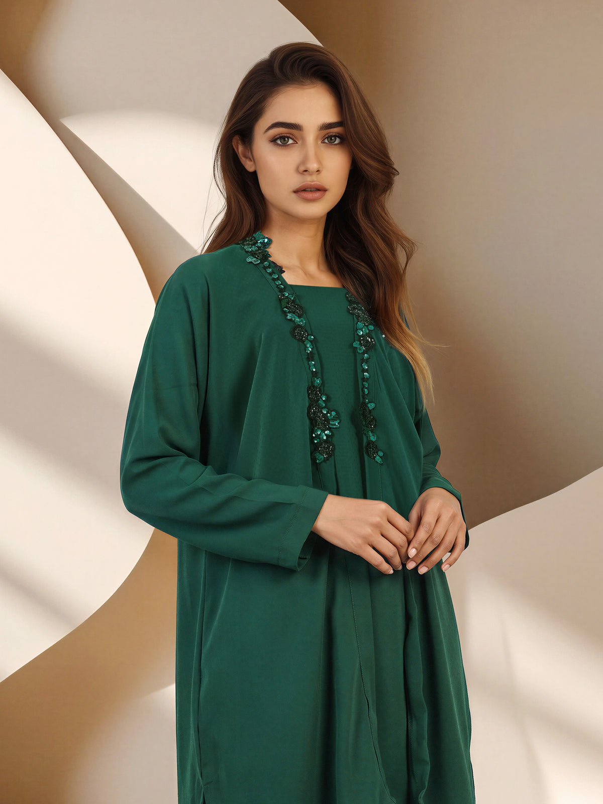 2 Piece Grip Texture Suit- Embellished (Pret)