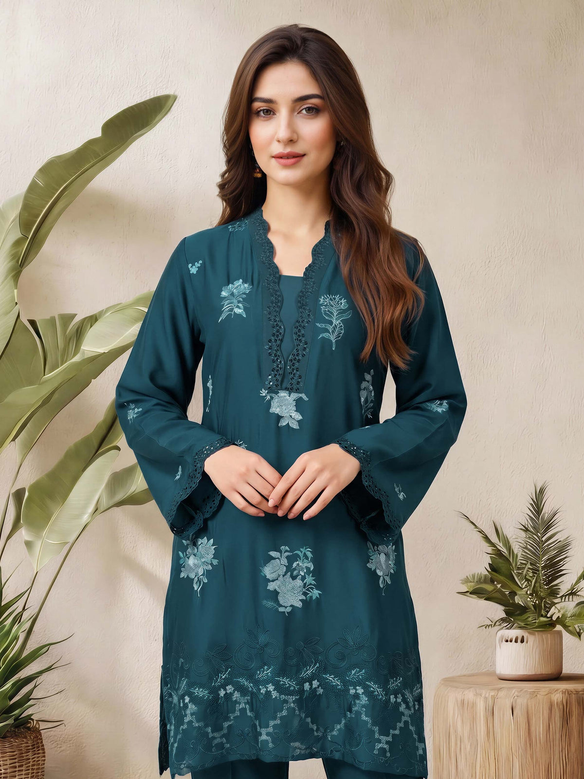 2 Piece Premium Silk Suit- Embroidered (Pret) WINTER ARTICLE