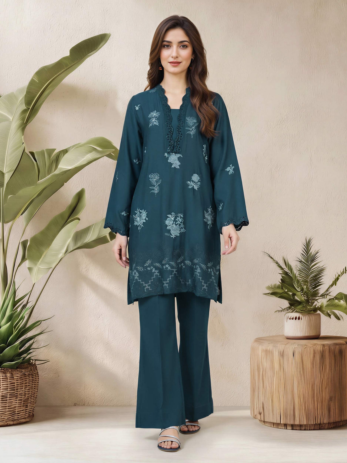 2 Piece Premium Silk Suit- Embroidered (Pret) WINTER ARTICLE