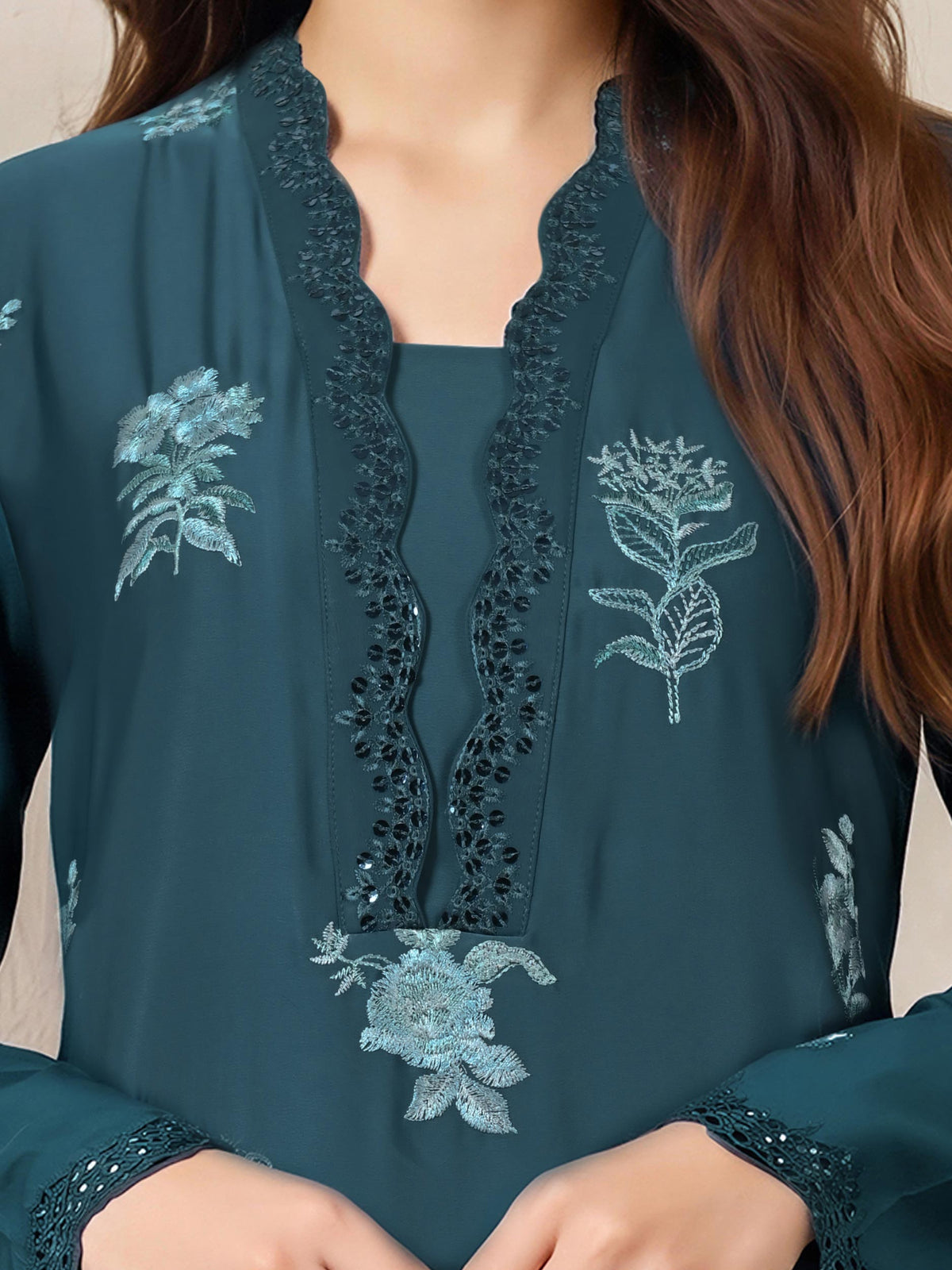 2 Piece Premium Silk Suit- Embroidered (Pret) WINTER ARTICLE