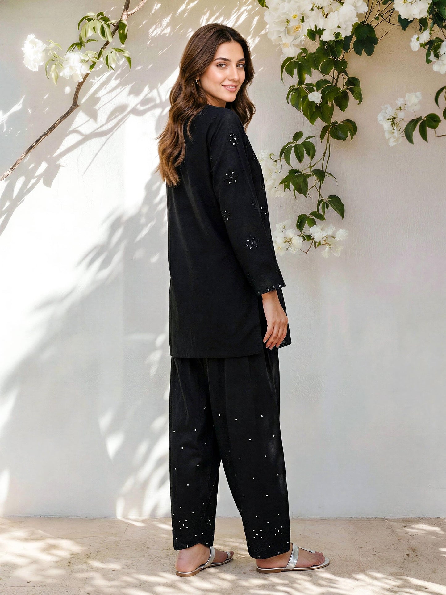 2 Piece Cambric Suit- Embroidered (Pret)