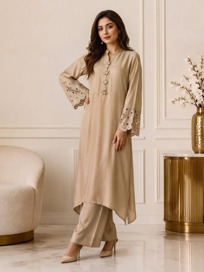 2 Piece Silk Suit- Embroidered (Pret)