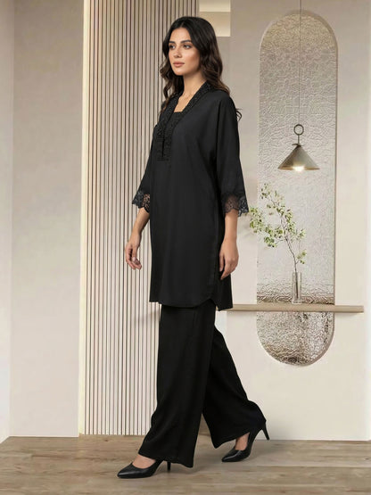 2 Piece Silk Suit- Embellished (Pret)