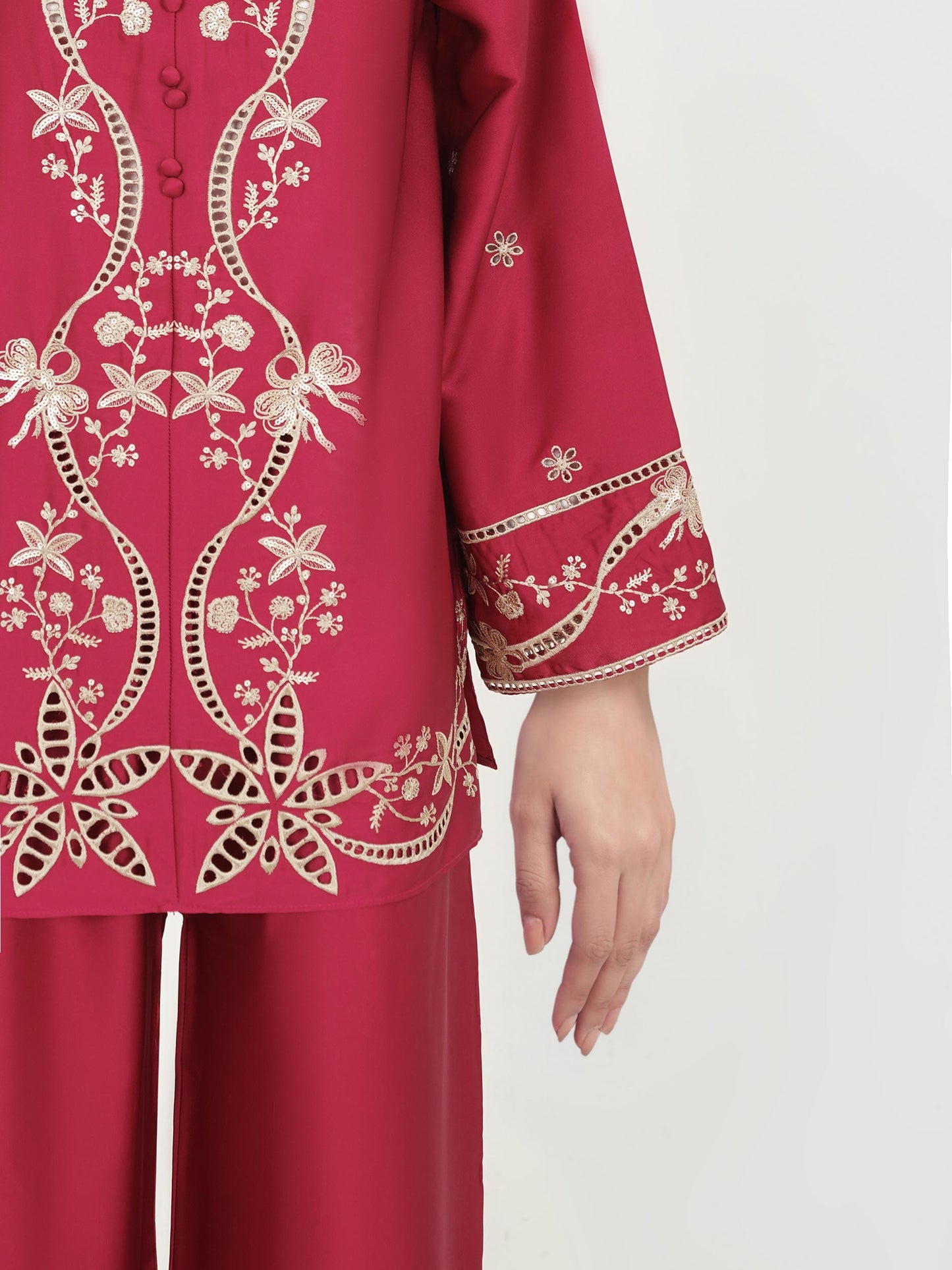 Silk Co-ord Set- Embroidered (Pret)