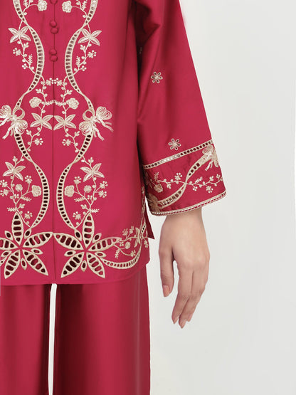 Silk Co-ord Set- Embroidered (Pret)