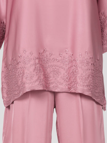Silk Co-ord Set- Embroidered