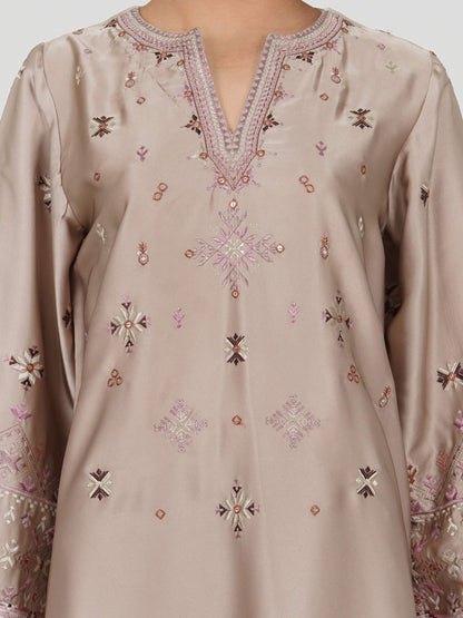 Silk Co-ord Set- Embroidered