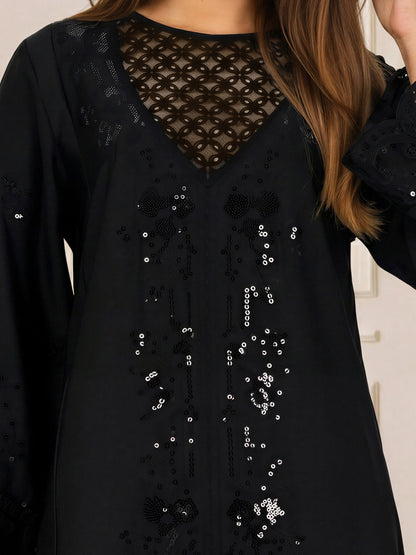 Silk Premium Kaftan- Embroidered (Pret)