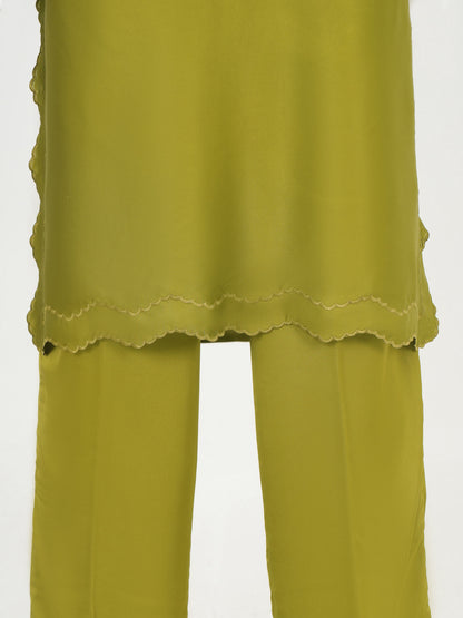 2 Piece Silk Suit- Embellished (Pret)