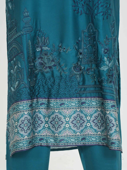 2 Piece Silk Suit- Embroidered (Pret)