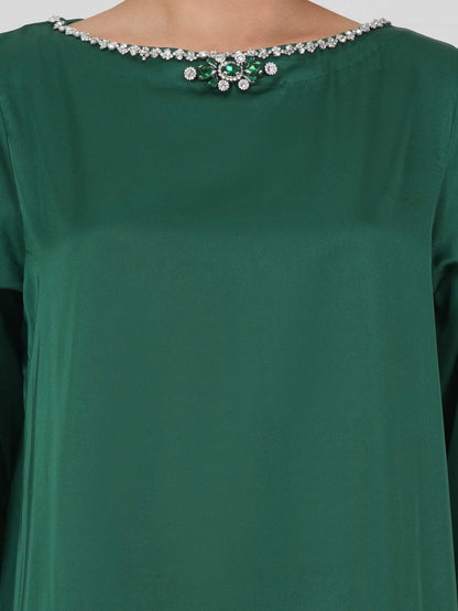 2 Piece Silk Suit- Embellished (Pret)