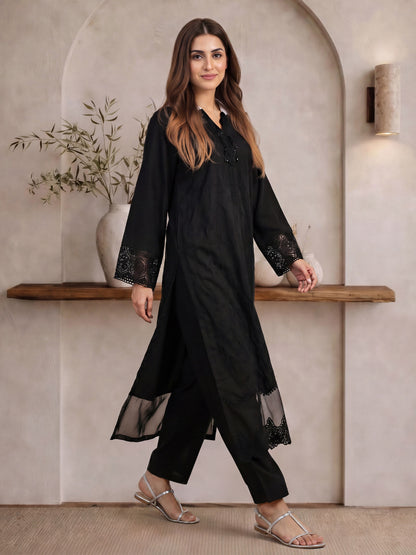 2 Piece Silk Suit- Embroidered (Pret)