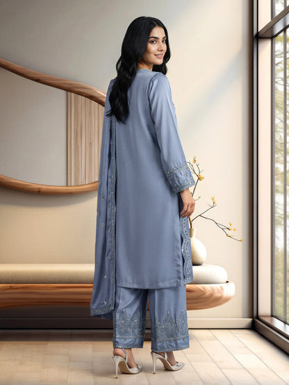 3 Piece Silk Premium Suit- Embroidered (Pret)