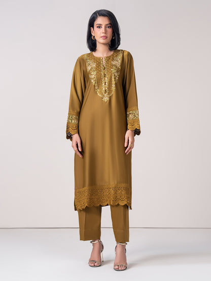 2 Piece Silk Suit- Embroidered (Pret)