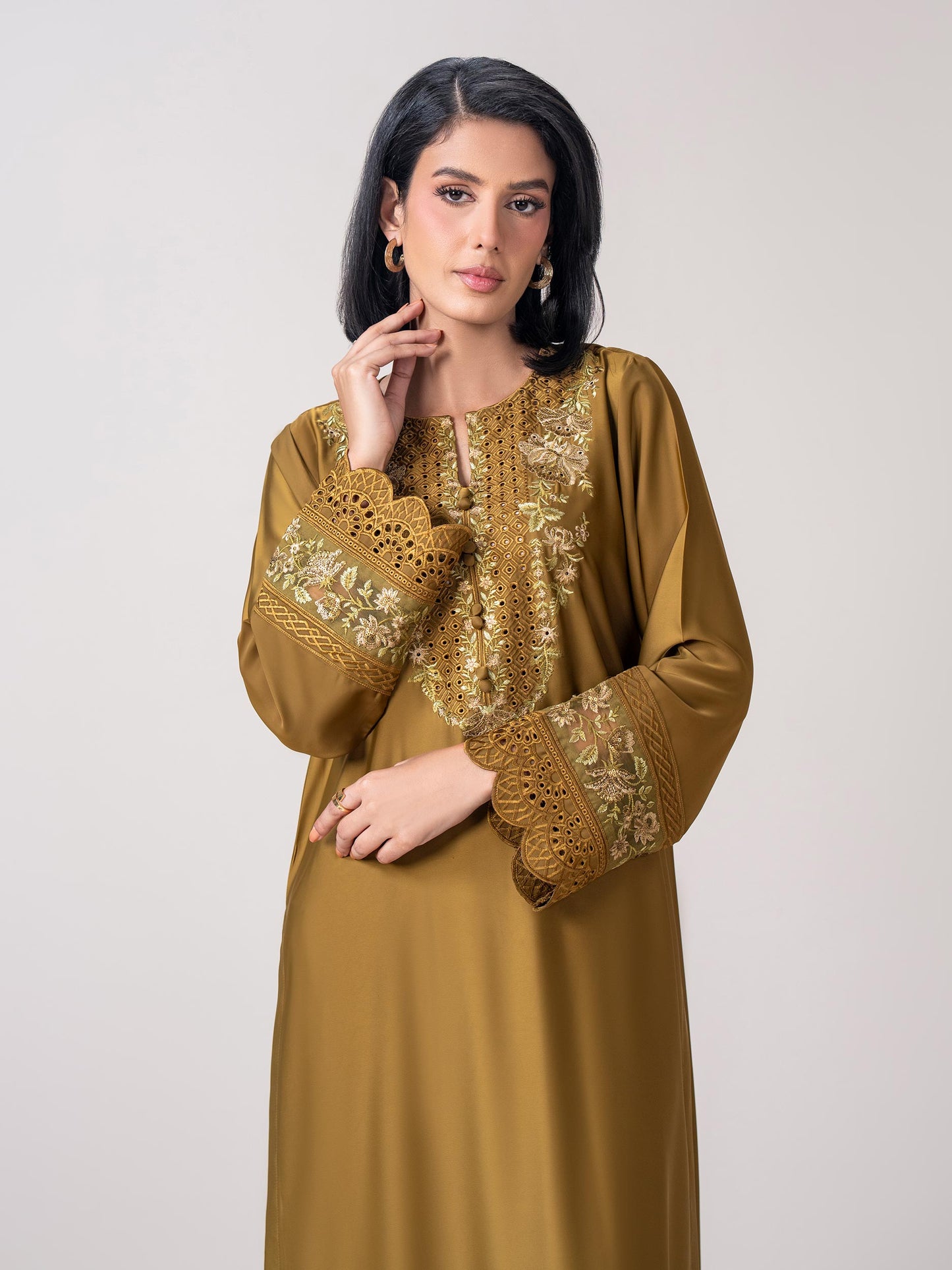 2 Piece Silk Suit- Embroidered (Pret)