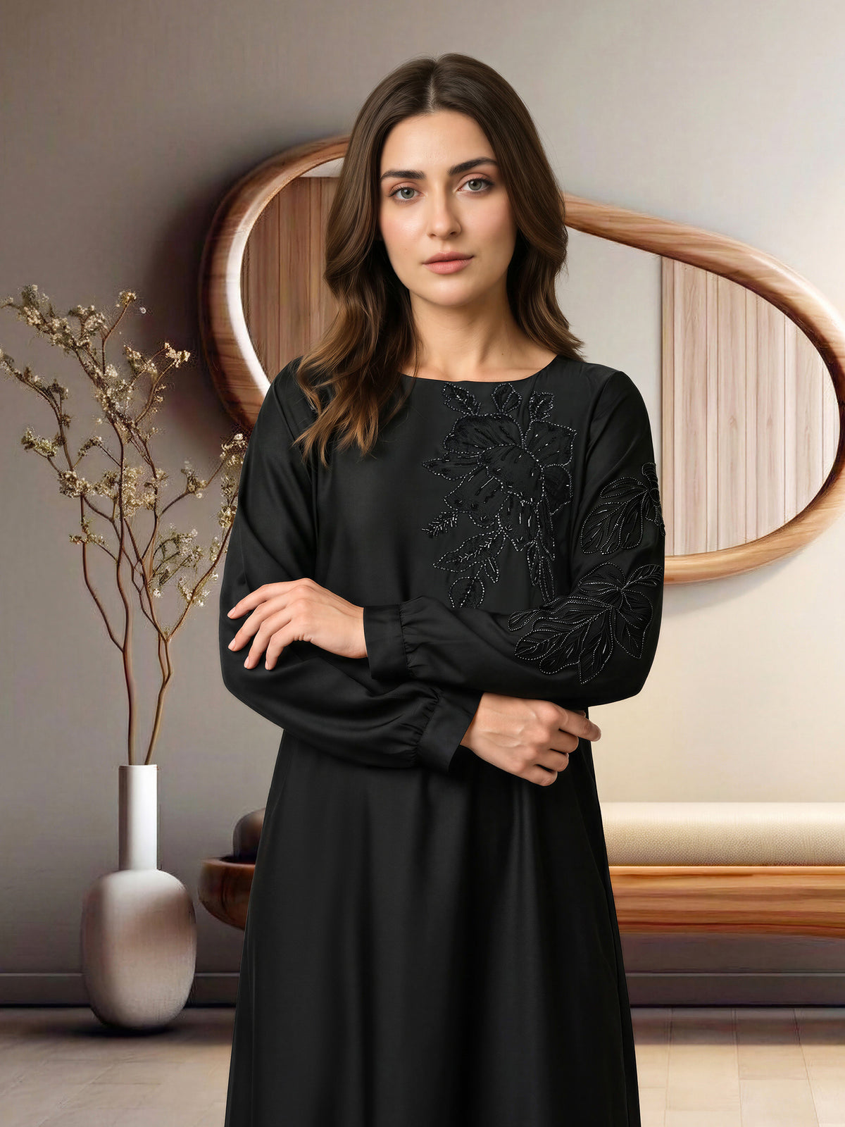 2 Piece Silk Premium Suit- Embroidered (Pret)