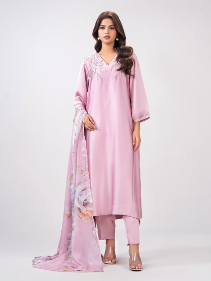 3-Piece Premium Silk Suit-Embroidered (Pret)