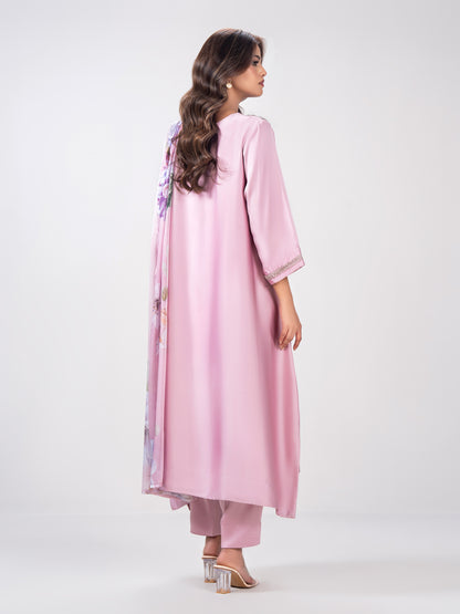 3-Piece Premium Silk Suit-Embroidered (Pret)