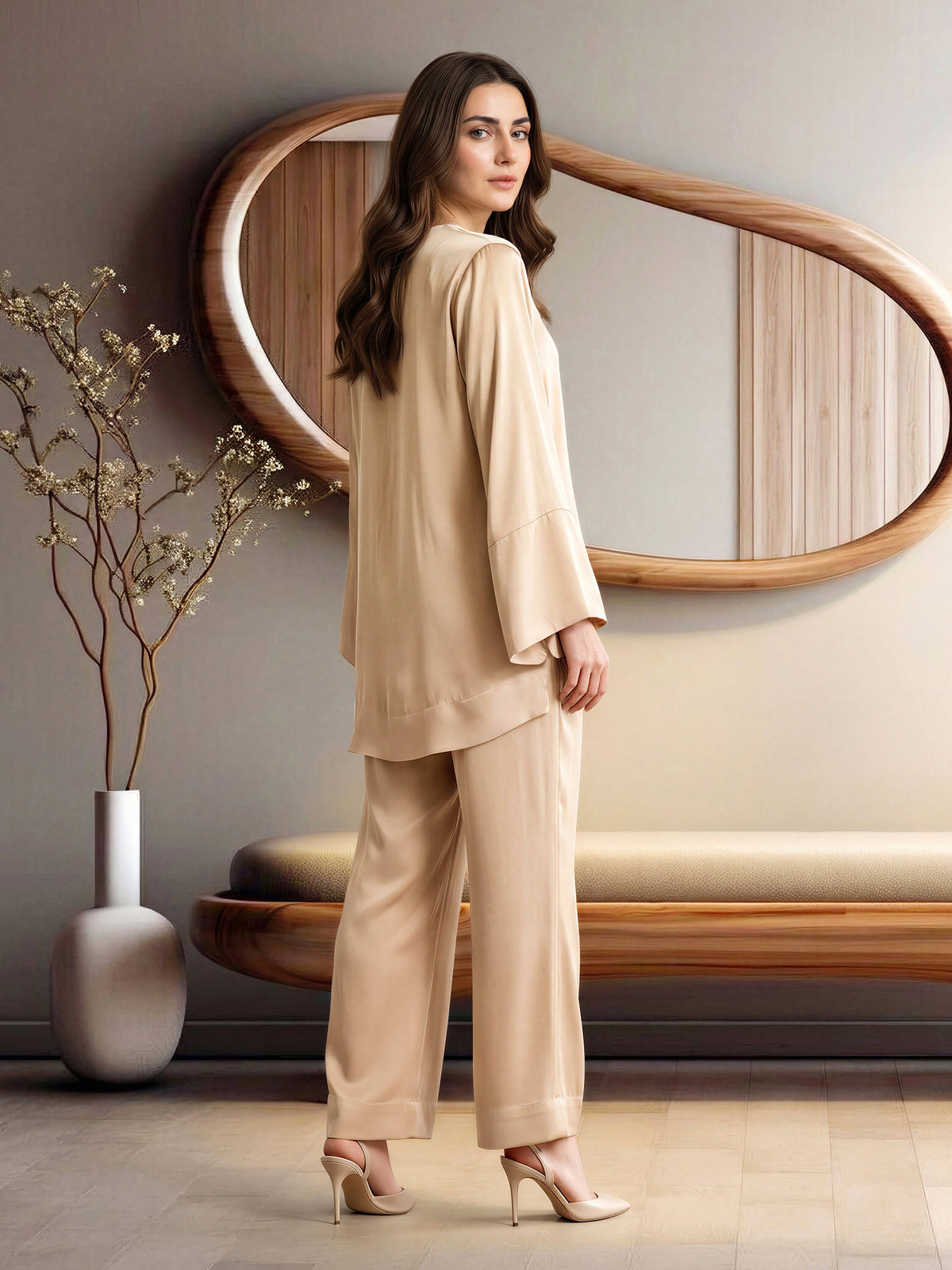 Silk Premium Co-ord Set- Embroidered