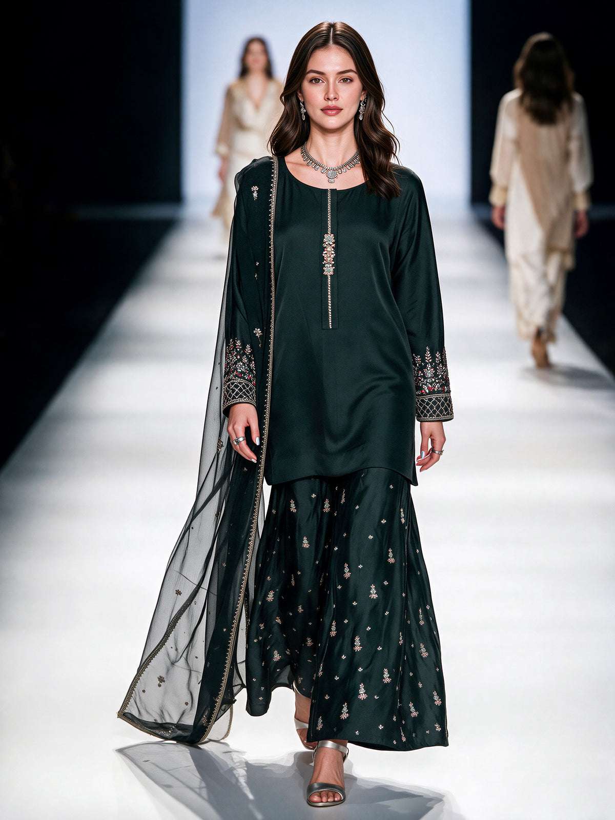 3 Piece Premium Silk Suit- Embroidered (Pret)