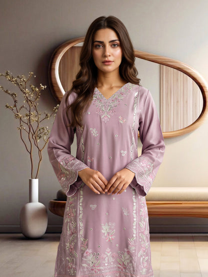 3 Piece Silk Premium Suit- Embroidered (Pret)