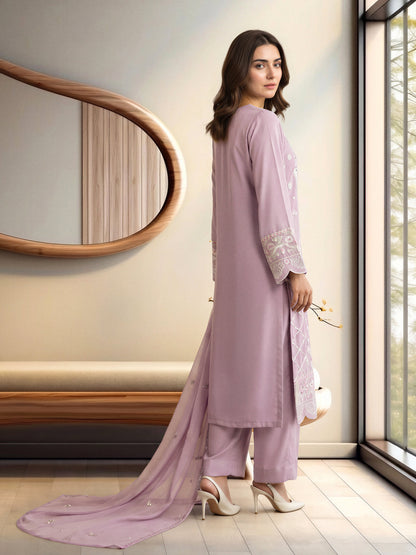 3 Piece Silk Premium Suit- Embroidered (Pret)