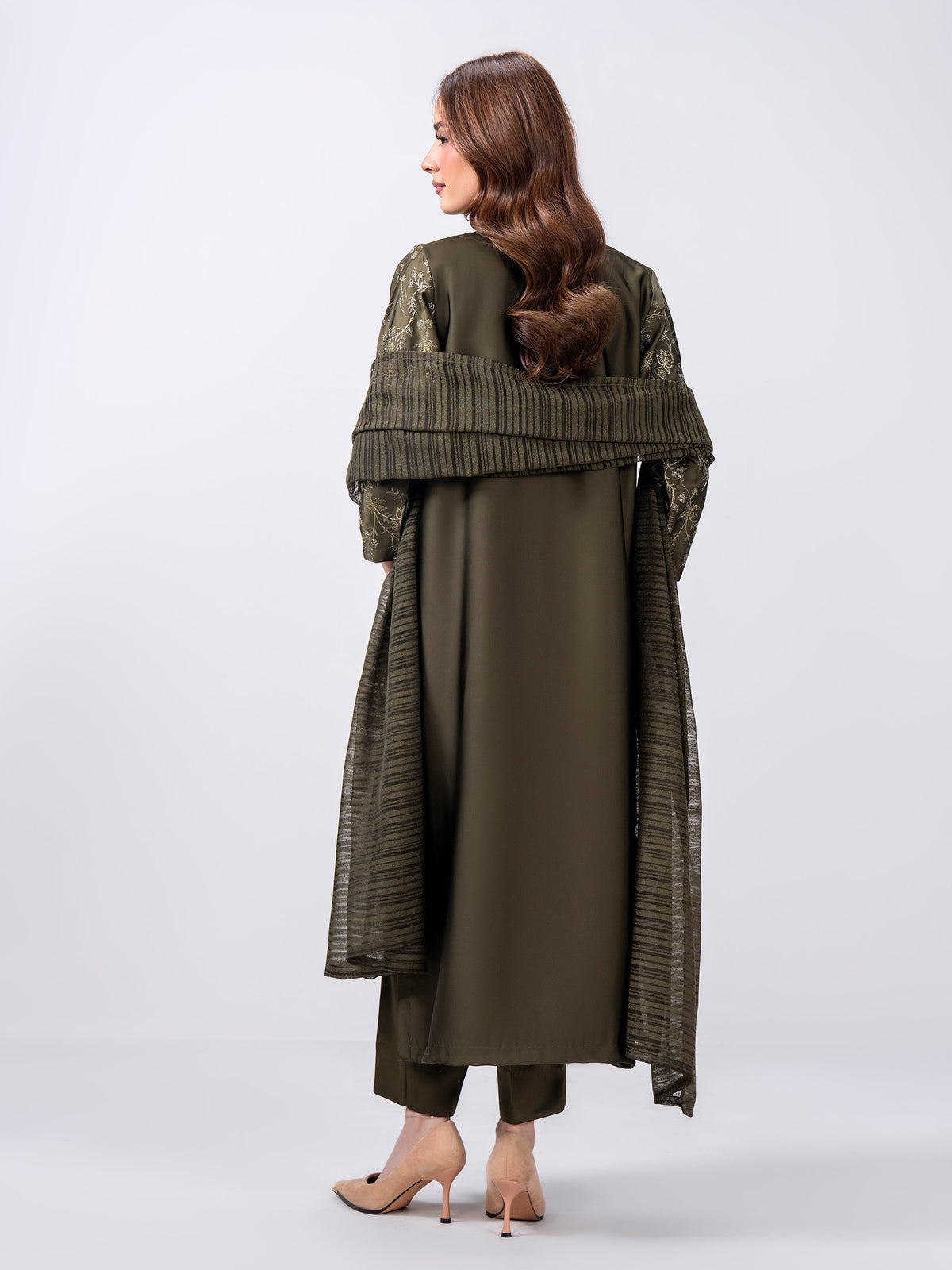 3 Piece Silk Suit- Embroidered (Pret)