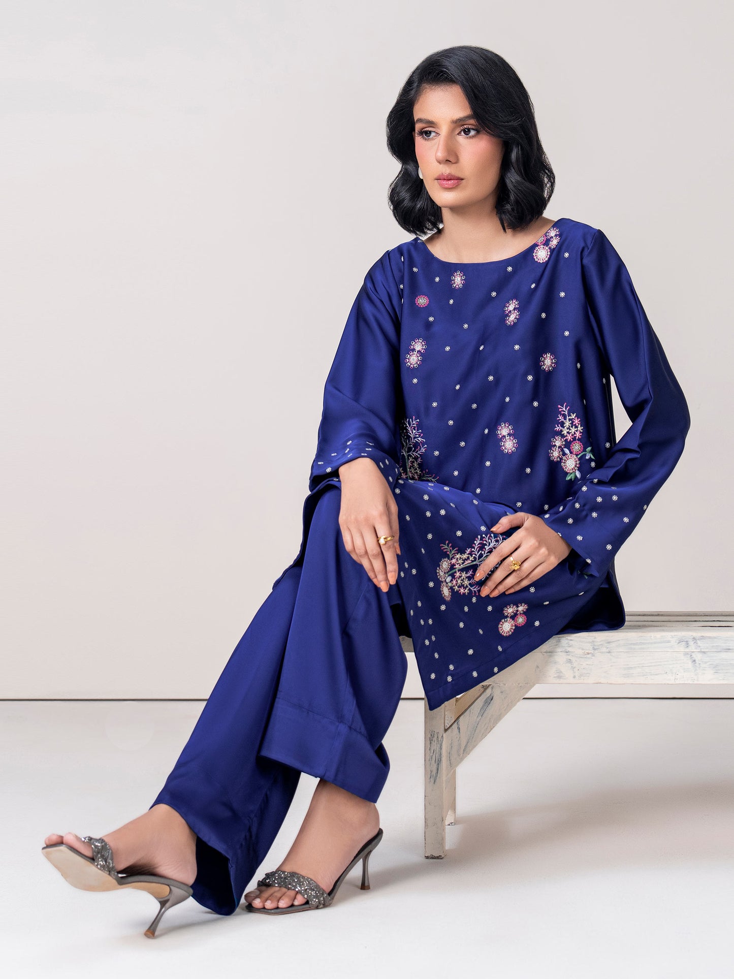 2 Piece Silk Suit- Embroidered (Pret)
