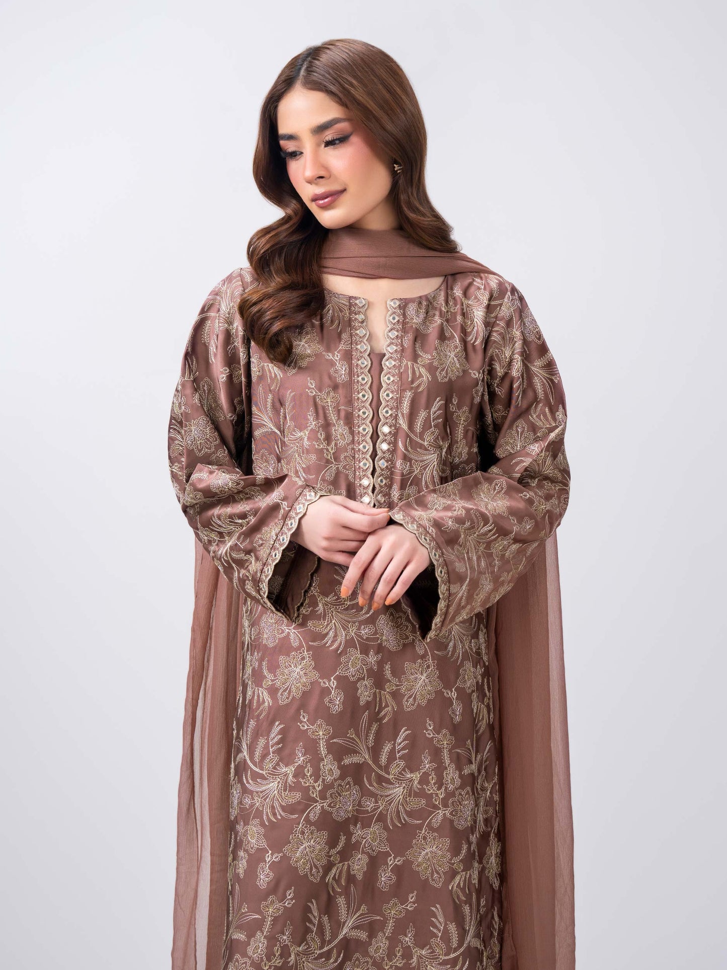 3 Piece Premium Silk Suit- Embroidered (Pret)