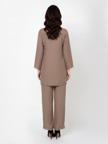 Silk Co-ord Set- Embroidered
