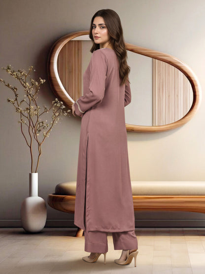 2 Piece Silk Premium Suit- Embroidered (Pret)