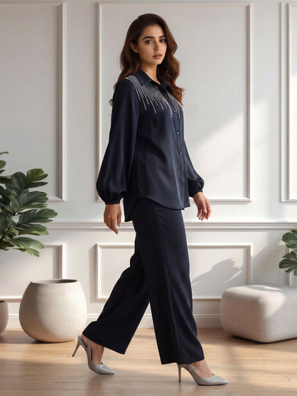 Silk Co-ord Set- Embellished