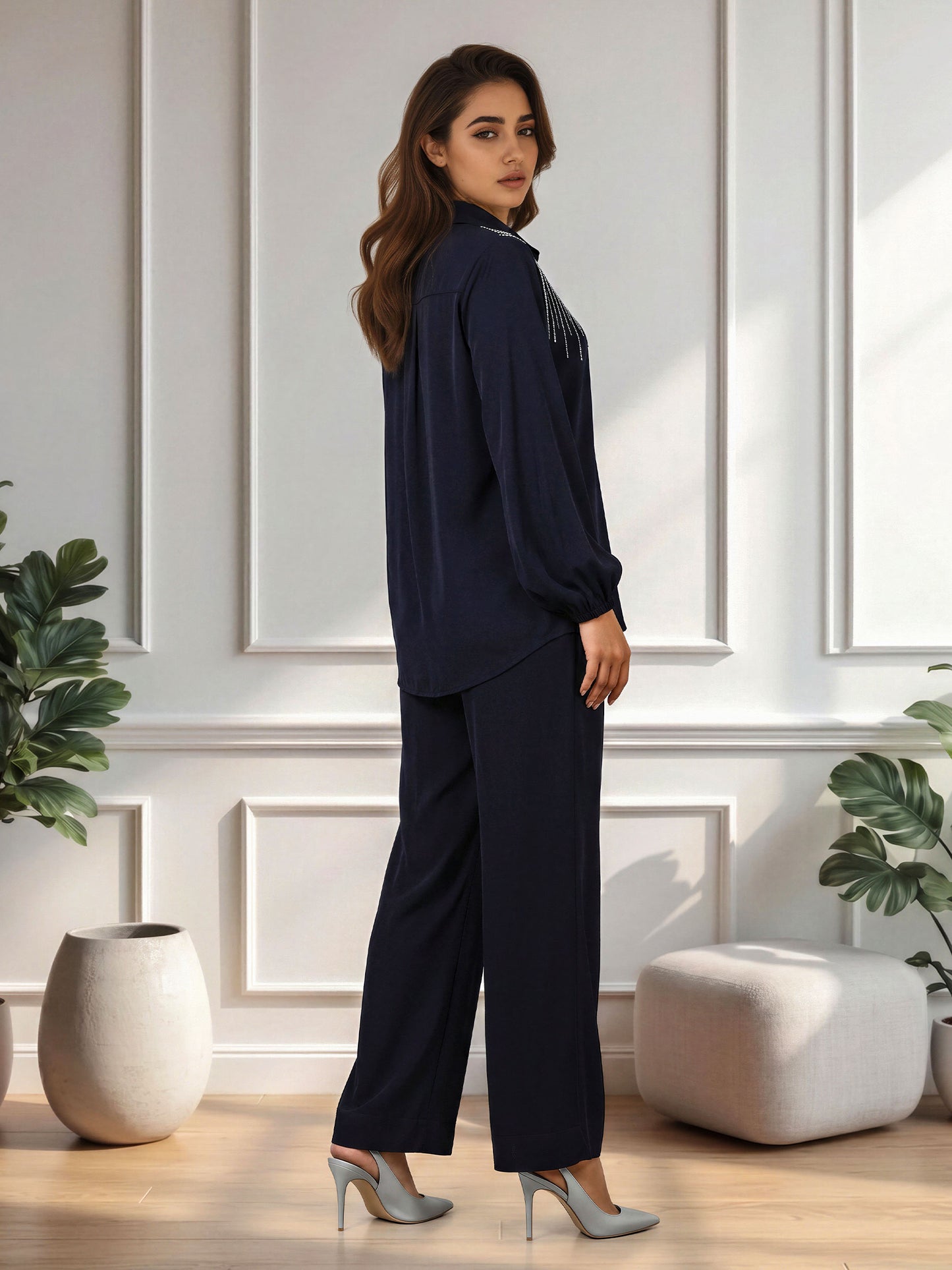 Silk Co-ord Set- Embellished