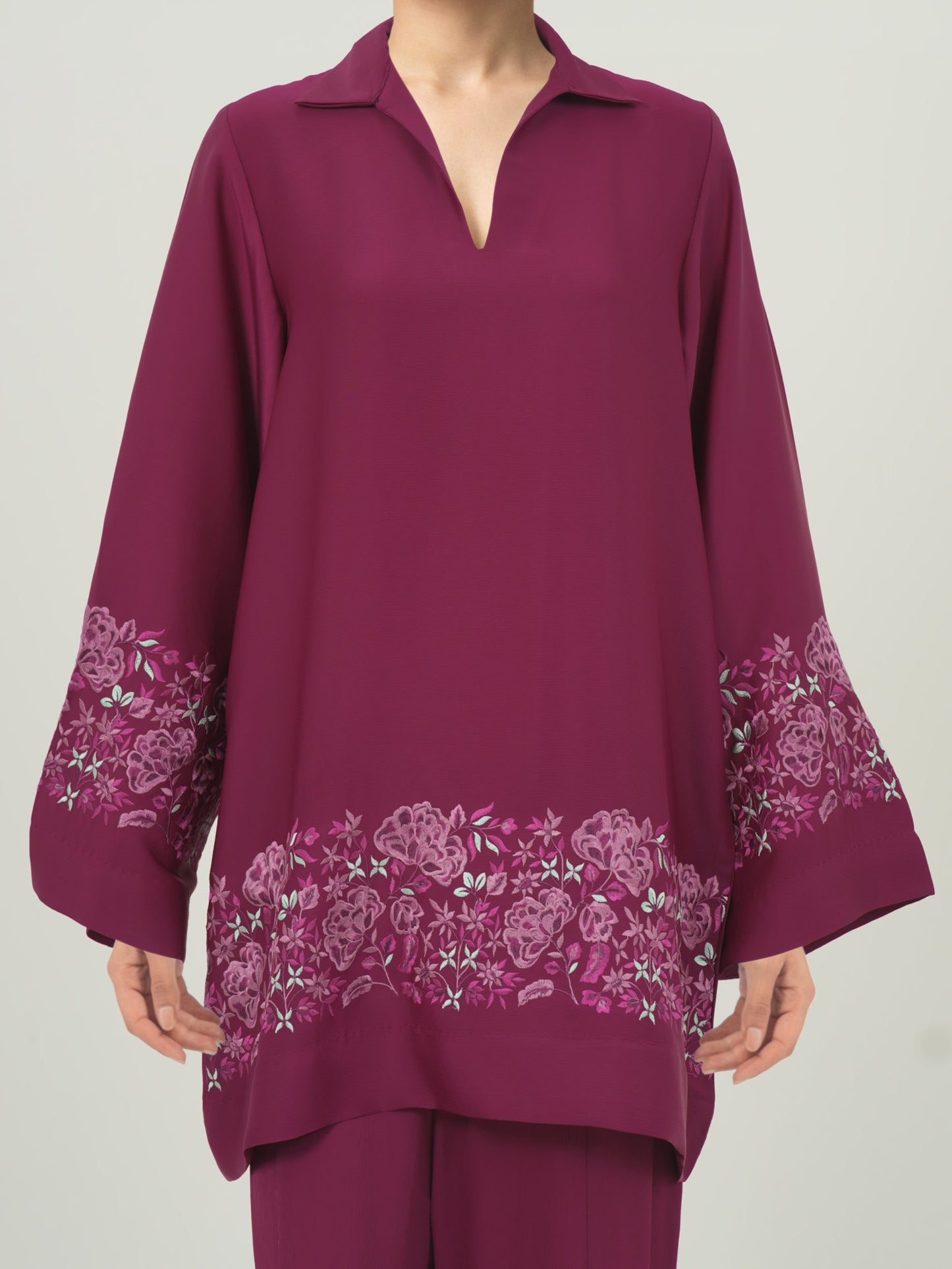 Premium Silk Co-ord set- Embroidered