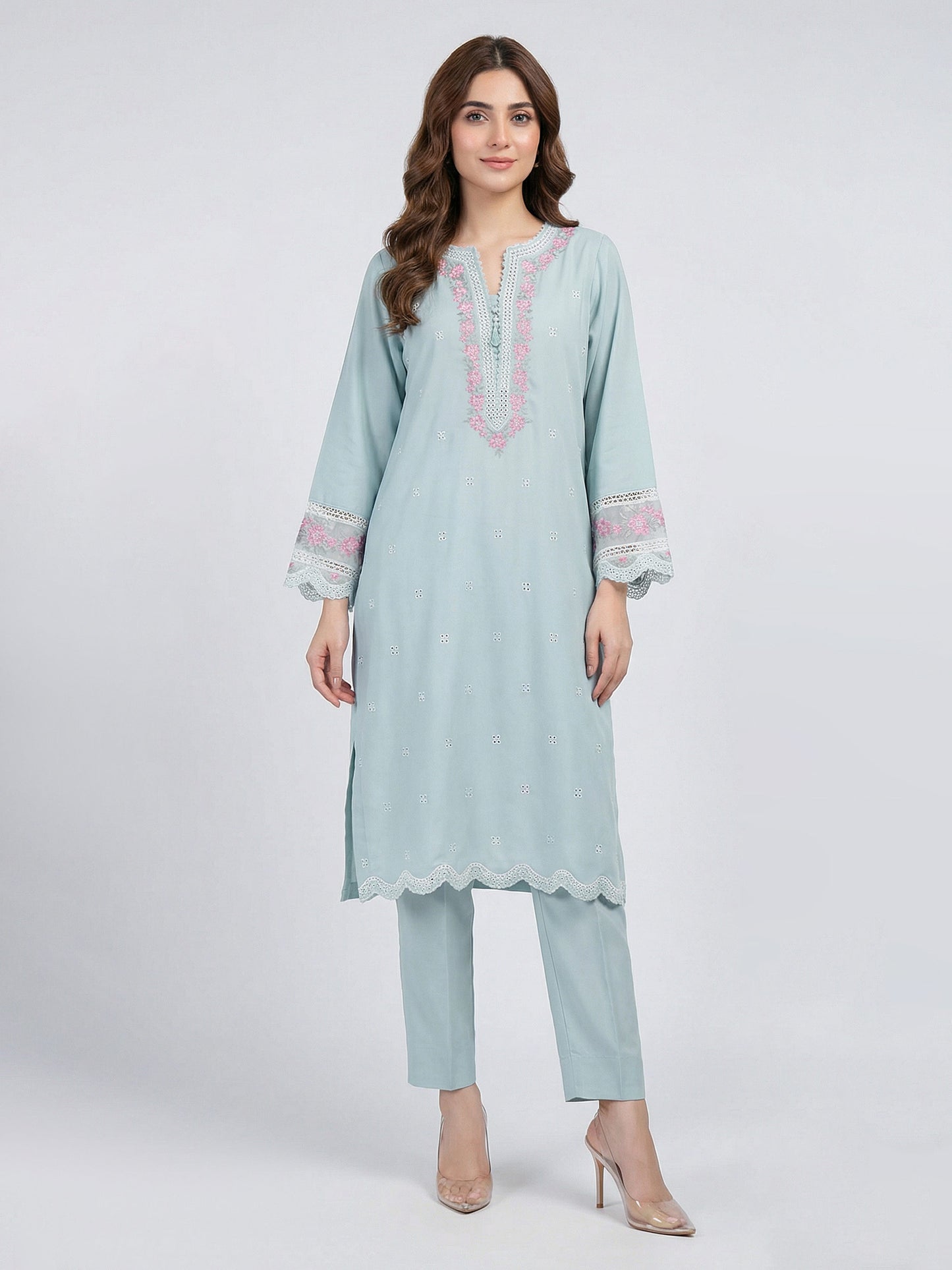 2 Piece Premium Silk Suit- Embroidered (Pret)