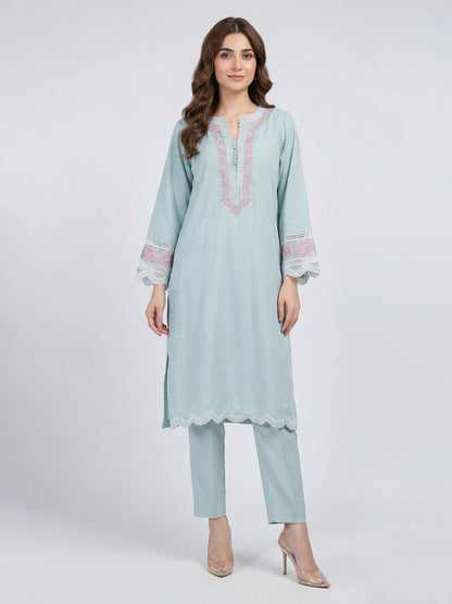 2 Piece Premium Silk Suit- Embroidered (Pret)