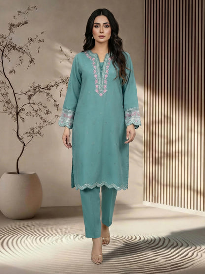 2 Piece Premium Silk Suit- Embroidered (Pret)