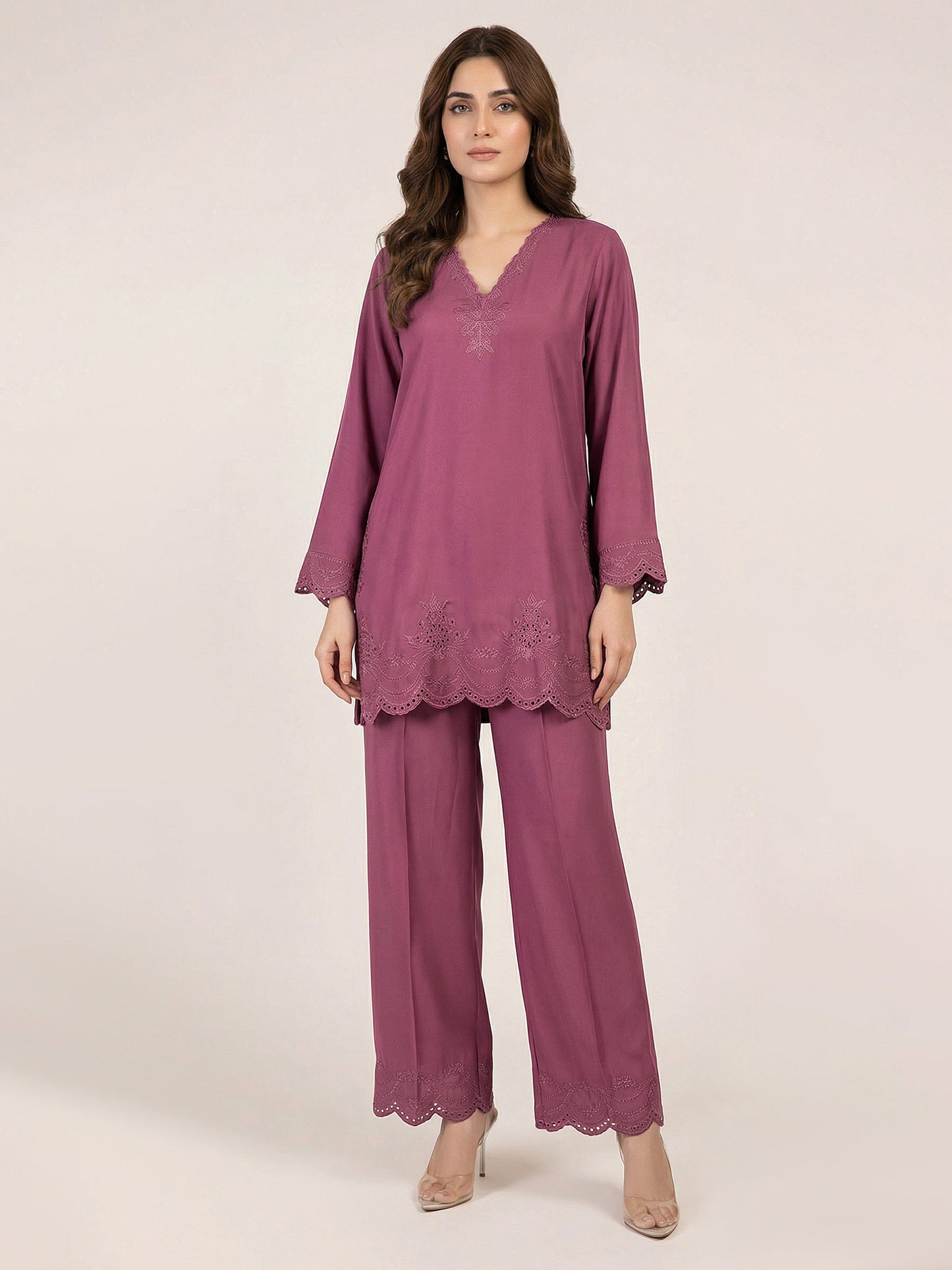 Premium Silk Co-ord Set- Embroidered