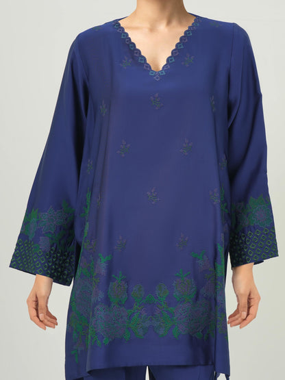 Silk Co-ord Set- Embroidered