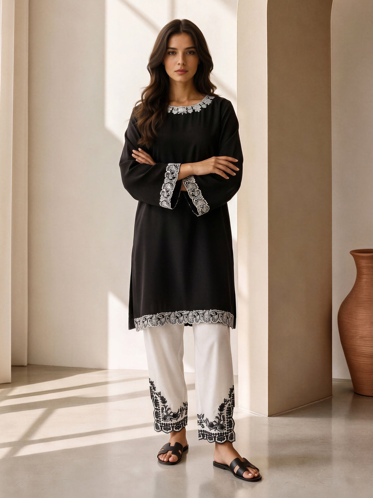 2 Piece Grip Winter Suit- Embroidered (Pret)