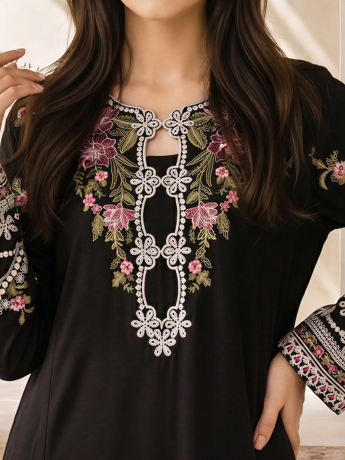 2 Piece Blended Marina Suit- Embroidered (Pret)