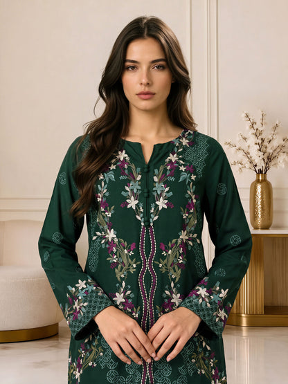 3 Piece Crepe Suit- Embroidered (Pret)