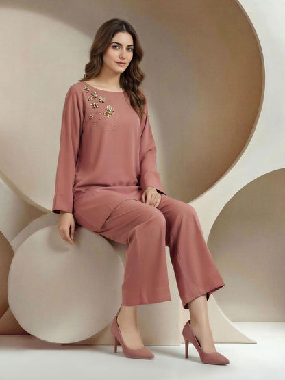 Silk Co-ord Set- Embellished