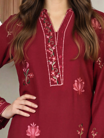 2 Piece Crepe Suit- Embroidered (Pret)