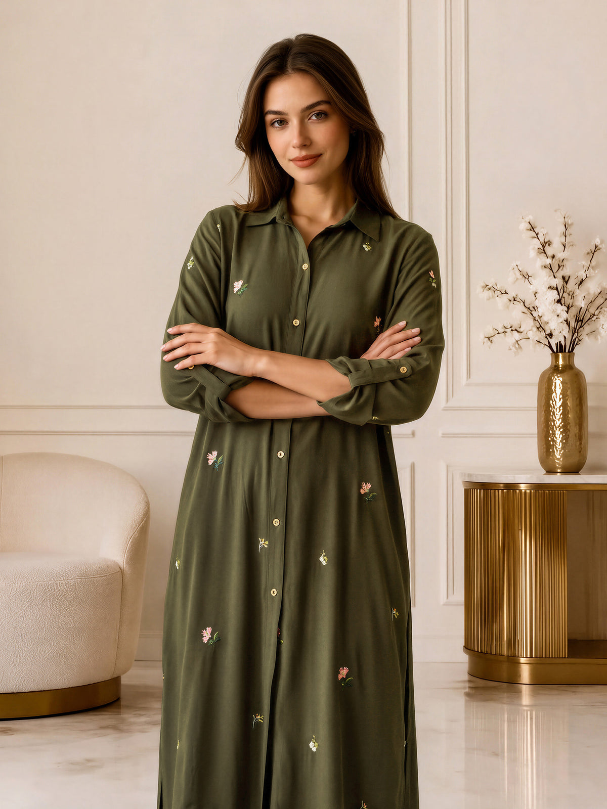2 Piece Blended Marina Suit- Embroidered (Pret)