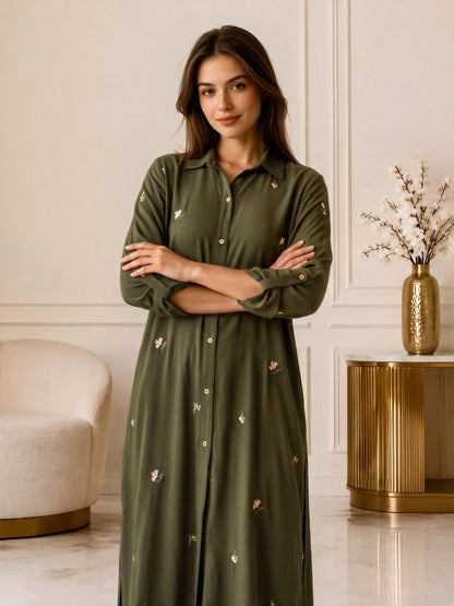 2 Piece Blended Marina Suit- Embroidered (Pret)