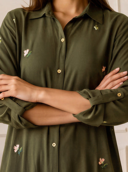 2 Piece Blended Marina Suit- Embroidered (Pret)